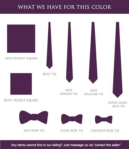 Image of Boy's Solid Tie with Pocket Square Set, Regular Necktie for Children and Kids, Self-Tied