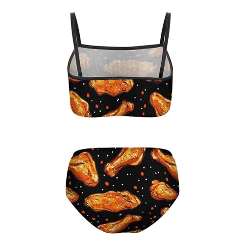 Fast Food Chicken Wings Girls Swimsuits Two Piece Bikini Sets Beach Sport Swimwear Bathing Suit2