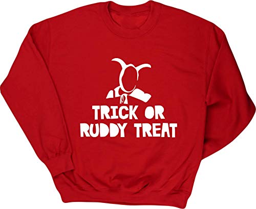 Hippowarehouse Trick Or Ruddy Treat Kids Children's Unisex Jumper Sweatshirt Pullover Red