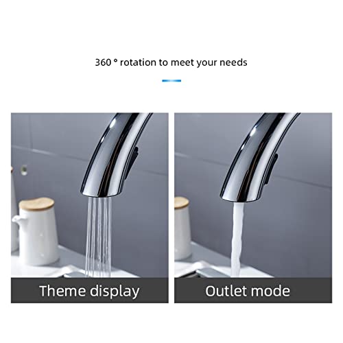Robinet mitigeur d'eau extractible avec douchette et bec pivotant à 360°