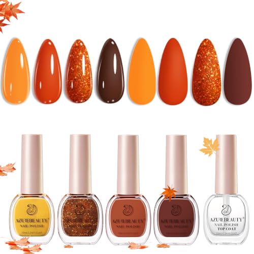 Image of AZUREBEAUTY Fall Nail Polish Set 4 Colors