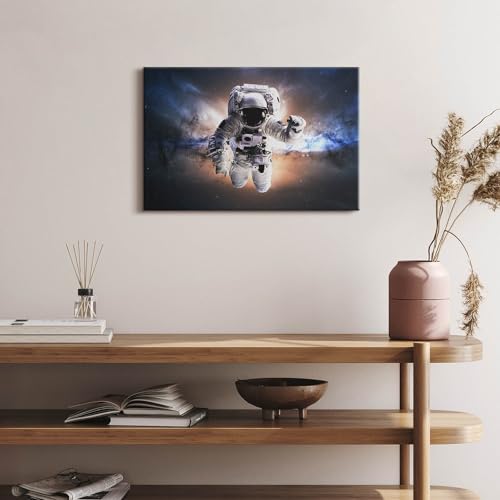 Tableau astronaute espace déco murale salon moderne impression sur toile