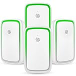 4 Pack Air Ionizers for Home Negative Ion Air Purifier Plug In with Nightlight Quiet Air Cleaner for Bedroom, Office, Kitchen, Portable Air Filter Odor, Smoke Dust, Pets
