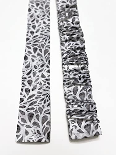 LONG LENGTH, Slip-on, Handmade Black, Grey & White Abstract, Lamp Cord Cover, Fabric cover,Electrical Cord Cover, hide a cord, cable management