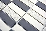 Handmuster Mosaik Fliese Keramik beige schwarz Stäbchen unglasiert Duschtasse Bodenfliese MOS24-0113-R10_m