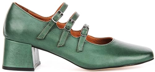 Kate 2 Women's Three Buck Strap Mj Shoes Mid Heel (1.5-3")2