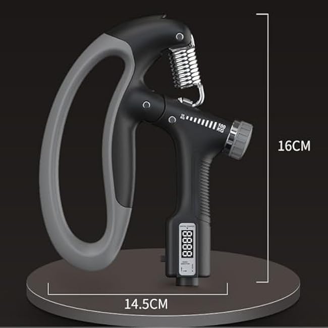 Hand Grip Strengthener, Adjustable Hand Grip Strengthener with Counter, 10?100KG Strength Trainer for, Office, Gym, etc (Black)