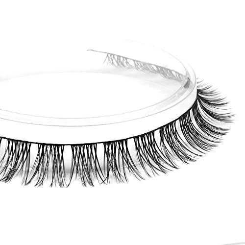Eyelashes Natural Look Ribbon Lashes DIY Cluster Eyelashes Extension Wispy Fluffy 12MM False Lashes Soft Lightweight Reusable Microband 3C