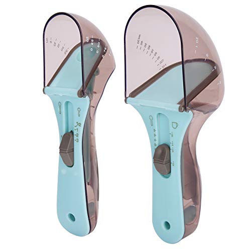 Taidda Cuchara Medidora Multifuncional Ajustable, Práctica Báscula para Hornear para Entusiastas de la Repostería, Silicona/PP, Juego de 2 Piezas