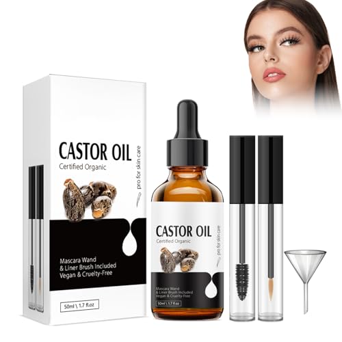 Rostblant 50ml Castor Oil Hair Oil Eyelash Serum, Pure Castor Oil, Vegan Eyelash Serum, Organic Castor Oil for Hair Growth Serum, old pressed - Pestañas, Cejas, Cabello, Barba, Uñas