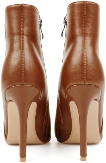 Ankle Boots for Women Stiletto High Heel Pointed Toe Boots with Zipper - Image 5