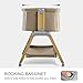 Jimglo 3 in 1 Baby Bassinet, Rocking Bassinets with Comfy Mattress and Wheels, Adjustable Height Bassinet Bedside Sleeper, Easy Folding Portable Crib for Newborn (Khaki)