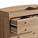 Melidee Changing Table Dresser for Nursery, 47.2”L Baby Dresser with 4 Drawers & Adjustable Open Shelves, 2-in-1 Diaper Changing Station with Removable Topper & Drawer Organizer, Natural Wood
