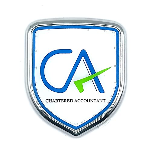 S2S Stylish 3D Chrome Sticker Emblem Badge Logo | Durable & Stylish Automotive Decoration | For Cars & Bikes (CHARTERED ACCOUNTANT)