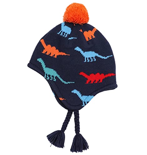 Connectyle Toddler Earflap Beanie Hat Fleece Lined Knit Kids Hat Warm Winter Hat4