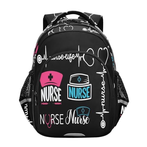 Nurse Pattern Backpack for Kids Elementary School Bag Boys Girls Bookbag Travel Backpack Daypack