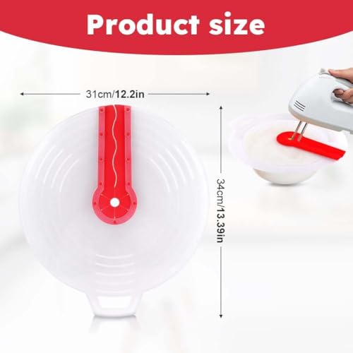 Spritzschutz für Rührschüssel,Silikon Spritzschutz Schüssel Deckel,Universal Silikon Deckel,Schlagen von Eiern und Schlagsahne,Verhindert Lästiges Spritzen des Teigs Beim Mixen