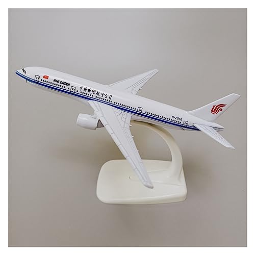 Modelo de avión Boeing 777 de aleación metálica resistente a caídas con base de exhibición segura