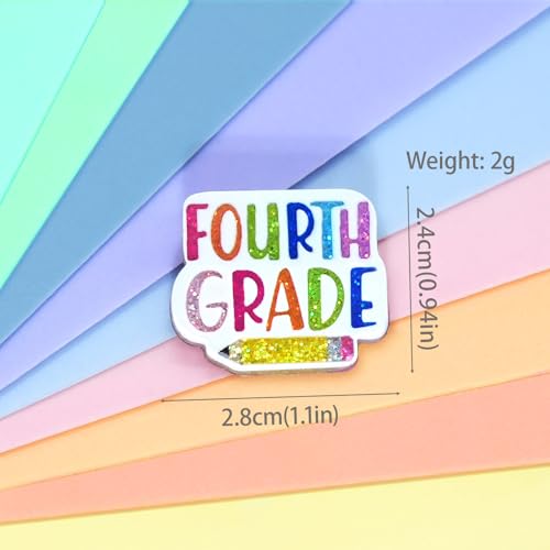 Image of Colorful Teacher Pin Glitter Graduation Lapel Brooch Pins Cute Teacher Appreciation Gifts for Clothes Backpacks Hats Accessories