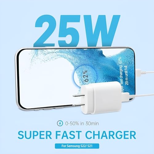 Image of Hoerrye Samsung 25W Pd Type-C Fast Charging Adapter with 1M Type C Cable Compatible with Galaxy M36 /F36 /M35 /F55 /A55 /S25 /A56 /A16 /A06 /M05 /M06 /M16 /F16 /F05 /F06|25watt USB C Devices|Superfast Charger-White