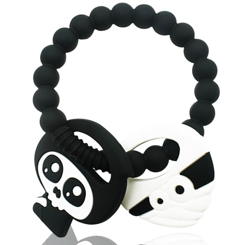 My First Halloween Teething Toy and Llama Silicone Baby Teether Set - Spooky Baby Teethers, Pumpkin Rattle, Ghost Teether (2 Pieces)