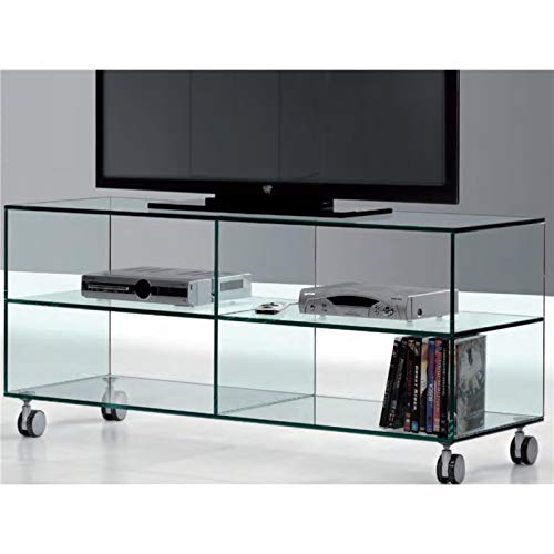 Mesa de Televisión de Cristal con Ruedas Kolet 125 cm
