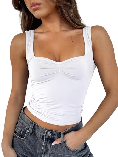 Débardeur Y2K blanc pour femme taille L parfait pour vos après-midi en terrasse