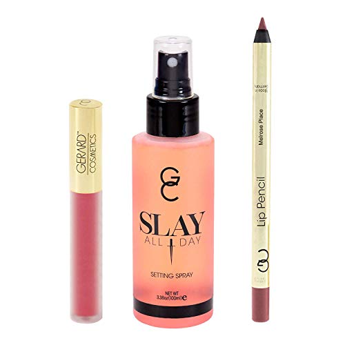 Gerard Cosmetics Mask-Proof Makeup Bundle With Slay-All-Day Makeup Setting Spray, Hydra Matte Liquid Smudge-Proof Lipstick & Lip Pencil, Long-Lasting Makeup for All-Day Wear