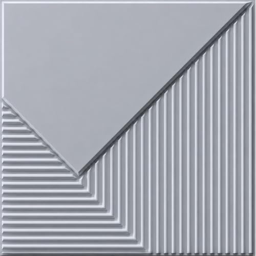Image of Kayra Decor 3D PVC Wall Panels for Bedroom & Living Room | Plaina Design | Gray Color | 19.7 x 19.7 Inch | Pack of 12 | 32.28 Sq Ft