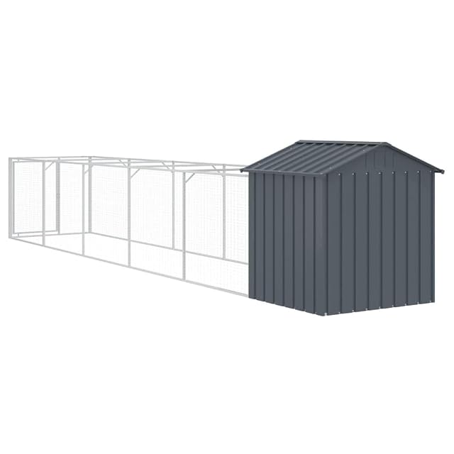 Foto 6 de 8 de vidaXL Caseta Perros con tejado Acero galvanizado Gris 117x609x123 cm