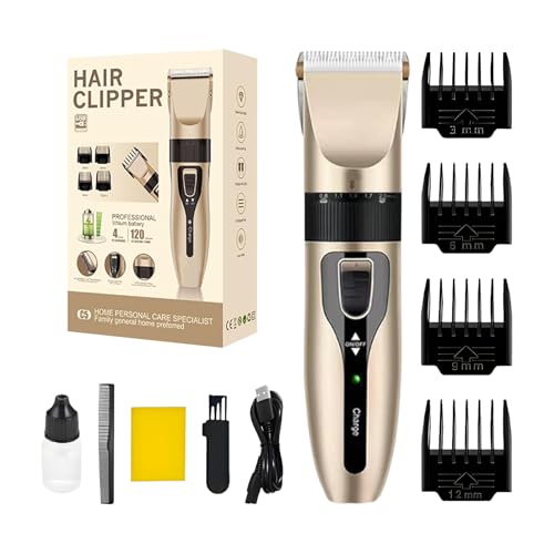 Pruojhw Clippers y cortadores profesionales, maquinillas de afeitar eléctricas, Trimmer de barba eléctrica recargable para corte de pelo, Afeitadora de kit de aseo, lincers de bordes impermeables y