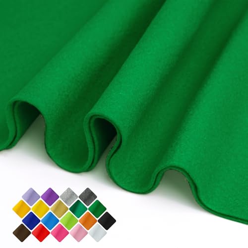 Image of 36 inch Wide Soft Felt Fabric by the Yard, 1.6mm Thick Durable & Flexible Craft Felt for Sewing, DIY Arts, Crafts and Decorations (Green, 1Y)