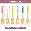 Colorful Bamboo Wooden Spoons for Cooking, 6-Piece Kitchen Utensil Set – Nonstick Cooking Tools with Lightweight Wood Spatula & Spoon – Apartment Essentials & Gift Idea #5