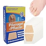 Zehennagel Behandlung, 32 Stück Nagelgraben Reparaturpflaster, Spaltnagelreparatur Stärkende Nägel, Nagelgraben Reparaturpflaster für Beschädigte Nägel und das Erscheinungsbild Verfärbter Nägel