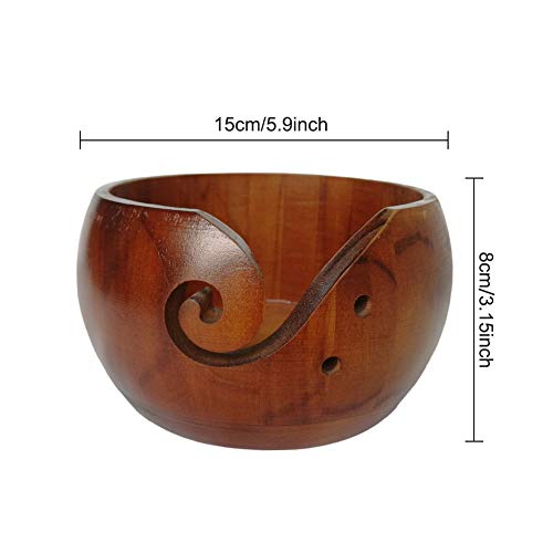 Image of Bamboo Yarn Bowl,Handmade Knitting Bowl Wool Holder,DIY Natural Embroidery Crocheting Storage Accessories for Crochet Home Decor