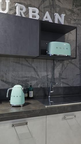 Image of SMEG 4 Slice Toaster TSF02, Long Slot Toaster with Wide Slots for Bagels & Artisan Bread, Retro Stainless Steel, 6 Browning Levels, Defrost Reheat Bagel Functions, 1400W - (Pastel Green)