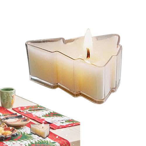 Velas de Té Navideñas | Velas Artesanales con Forma de Árbol de Navidad,Decoración Estacional para Dormitorio Escuela Aula Salón Fiestas Apartamento Oficinas Residencia