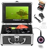 MOQCQGR Underwater Fishing Camera, Portable Video Fish Finder with 7 inch HD LCD Monitor 1200TVL Camera, 12pcs IR and 12pcs LED White Lights for Ice,Lake and Boat Fishing(15M/49FT)