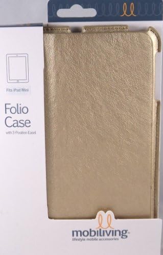 Mobiliving Folio Case with 3-Position Easel for iPad Mini - Gold