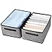 Schubladen Organizer aus Stoff, 2 Stück Kleiderschrank Kleider Organizer Faltbare Schubladen Ordnungssystem mit Griff, Jeans Schrank Organizer für T-Shirts Jeans Hosen Unterwäsche Socken (Grau)