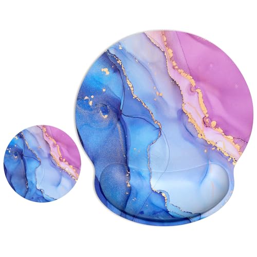 Tapis de souris ergonomique pour bureau à la maison motif marbre chic et confortable