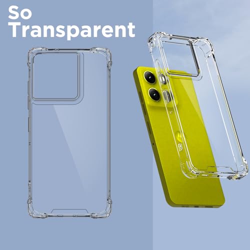 Image of Pikkme Back Cover for Motorola Moto G86 Power 5G PC + TPU Clear Transparent Raised Edges Shockproof Protective Phone Bumper Case(Transparent)
