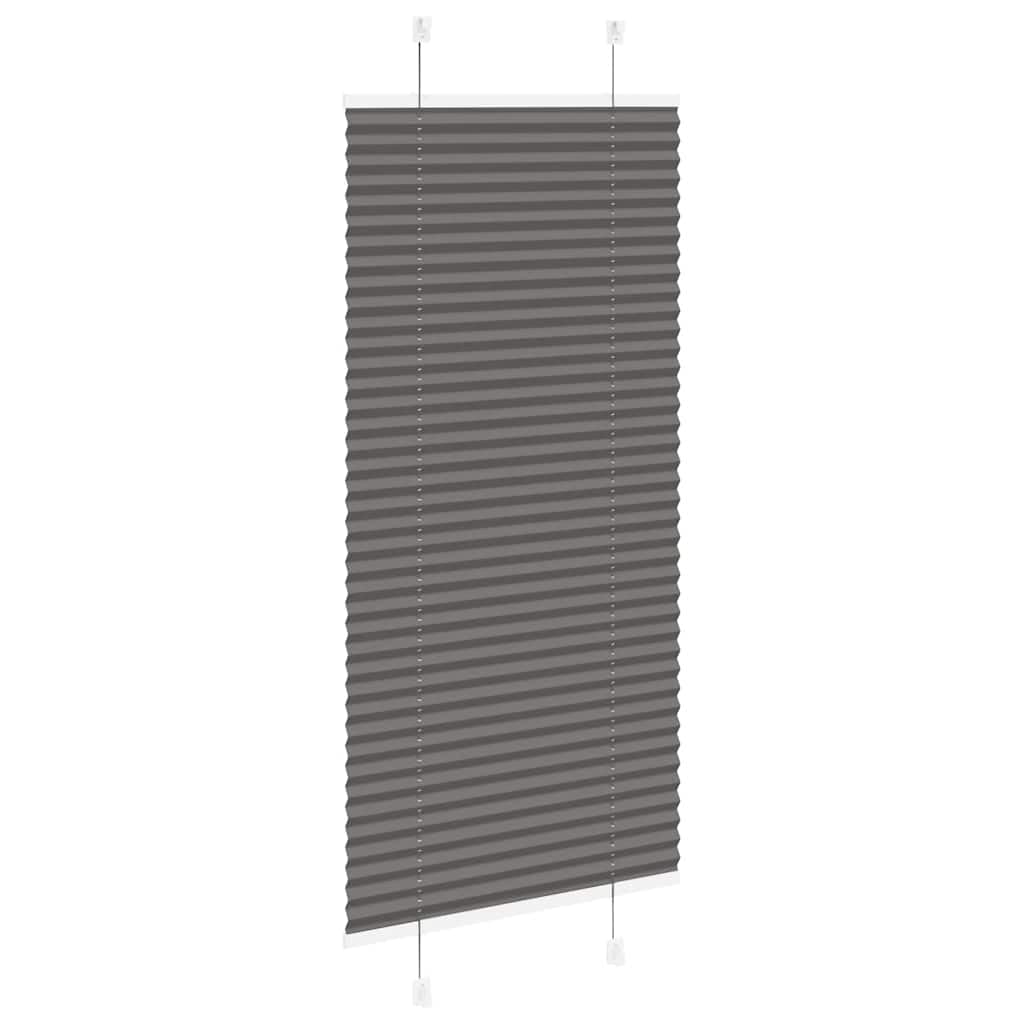 Tenda plissettata nera, 65 x 100 cm, 100% poliestere, opaca, per finestre e porte, protezione solare, facile da montare senza fori