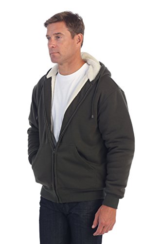 Image of Gioberti Men's Soft Heavyweight Sherpa Lined Fleece Hoodie Jacket