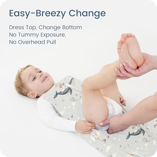Image of Baby Sleep Sack 6-12-15 Months Light Wearable Blanket for Babies with 2-Way Zippers, 0.5 TOG Premium Soft Breathable Sleeping Bag for Baby Boys Girls 2-Pack(Whale & Cloud)