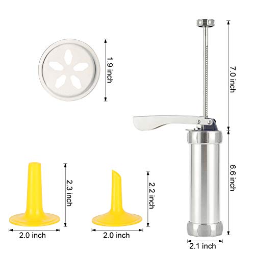 Emoly Cookie Press Stainless Steel Biscuit Press Cookie Gun Set with 20 Discs and 4 Icing Tips for DIY Biscuit Maker and Decoration - Thumbnail 4
