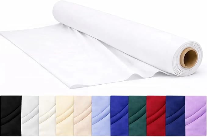 CraftsFabrics Plain Dyed Homespun Cotton Fabric – 100% Cotton – 110cm Wide – Soft Woven Craft Fabric for Sewing, Quilting, Dressmaking, Crafts & Home Décor (White, 3 Metre Pre-Cut) — image 1