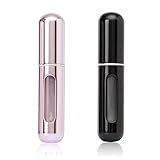 Travel Refillable Perfume Atomizer, 2 Pcs Mini Perfume Set Empty Travel Size Spray Bottle, Portable Pocket Easy Atomizer for Cologne Perfume, Travel Cologne Sprayer with Bag for Neutral, Random Color
