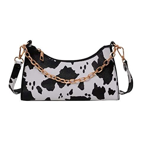 Women Cow Print Crossbody Bag Clutch Purse Handbag Satchel Zipper Shoulder Bag Messenger Cover