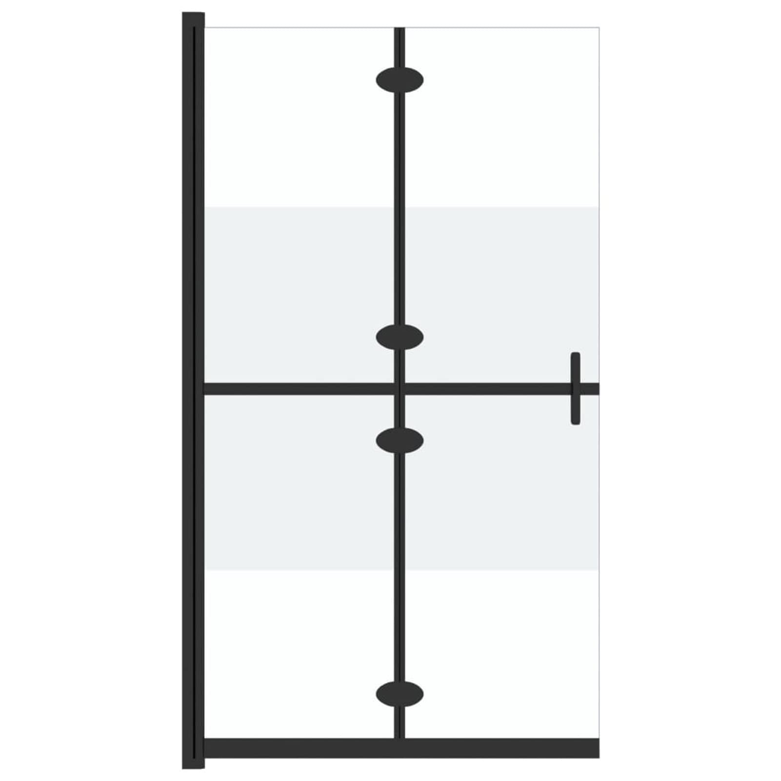 ShGaxin Mampara de Ducha Plegable Vidrio ESG Medio Esmerilado 110x190cm, Mampara Bañera, Mampara Baño Ducha, Cabina De Ducha, Mampara Baño